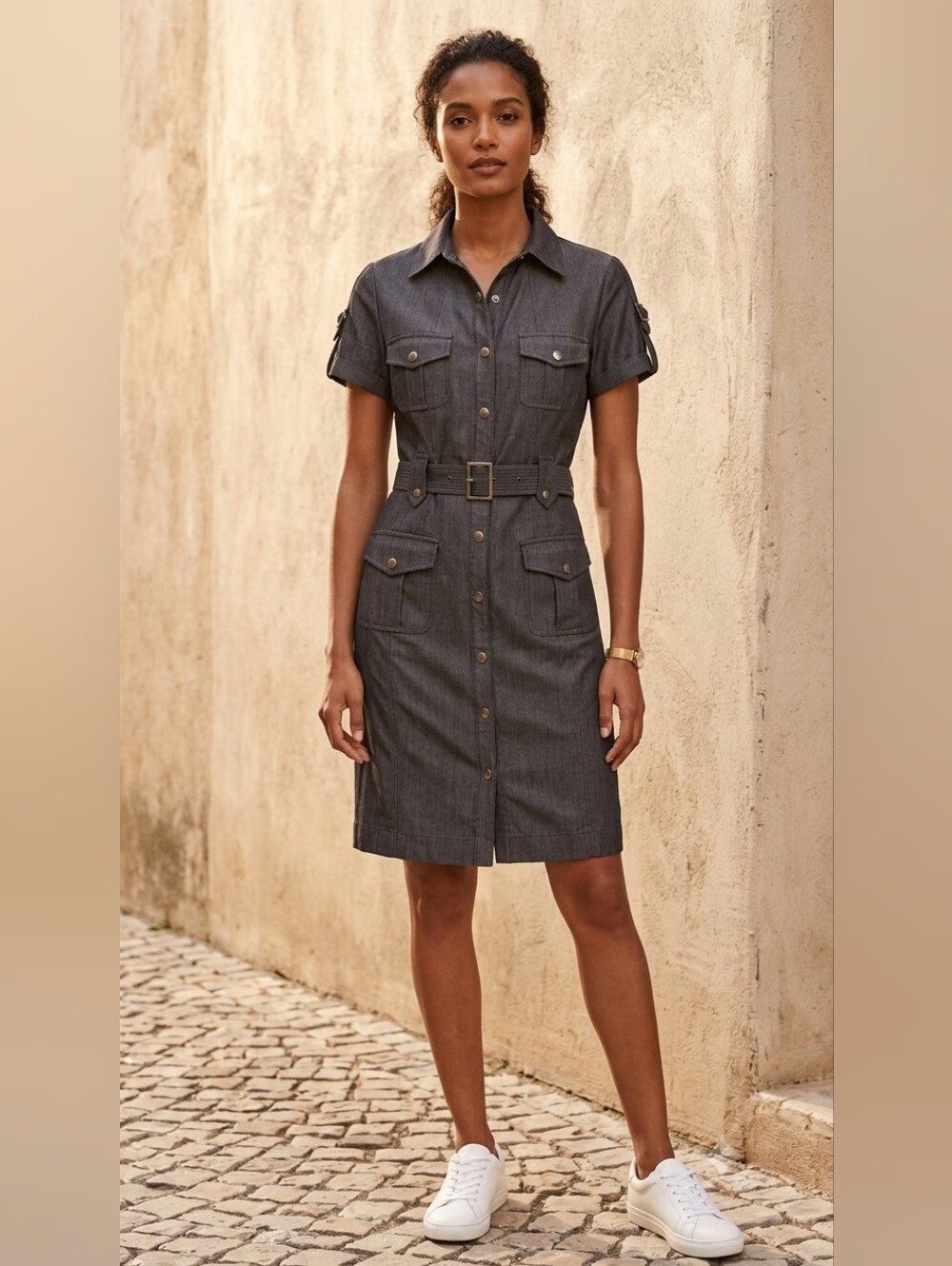 Calvin Klein Military Style Dress 4